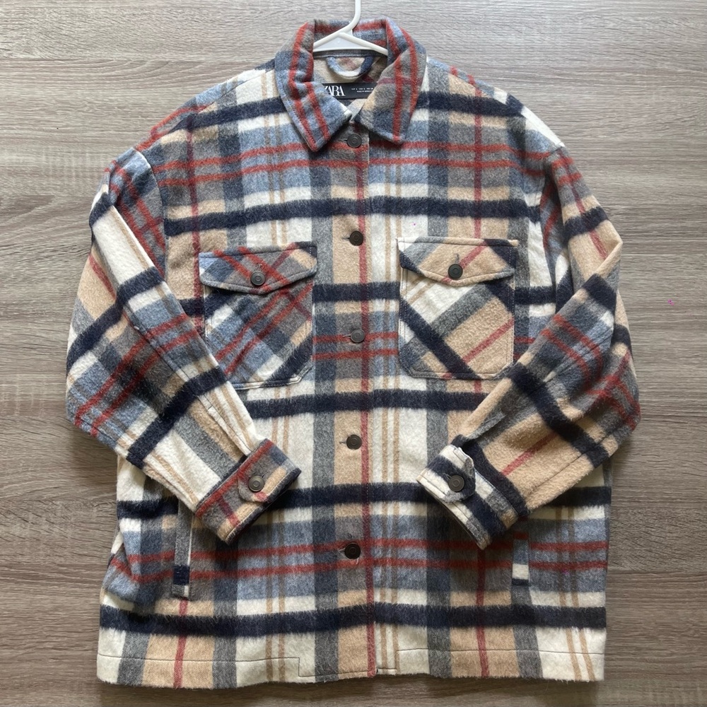 Zara Plaid Shirt Jacket